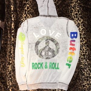 Women S ButterSuperSoft ZipUp Peace Love Rock&Roll